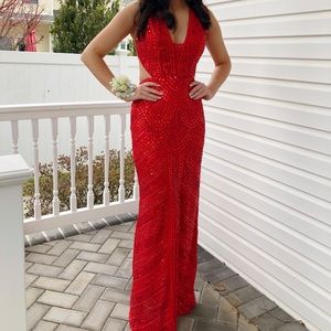SOLD Red Sherri Hill Prom Dress